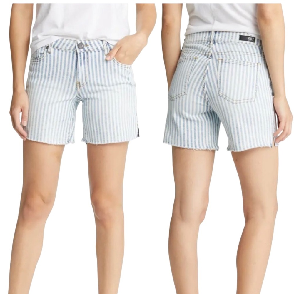 Kut from the Kloth Sophia Blue White Striped Short - Picture 2 of 10